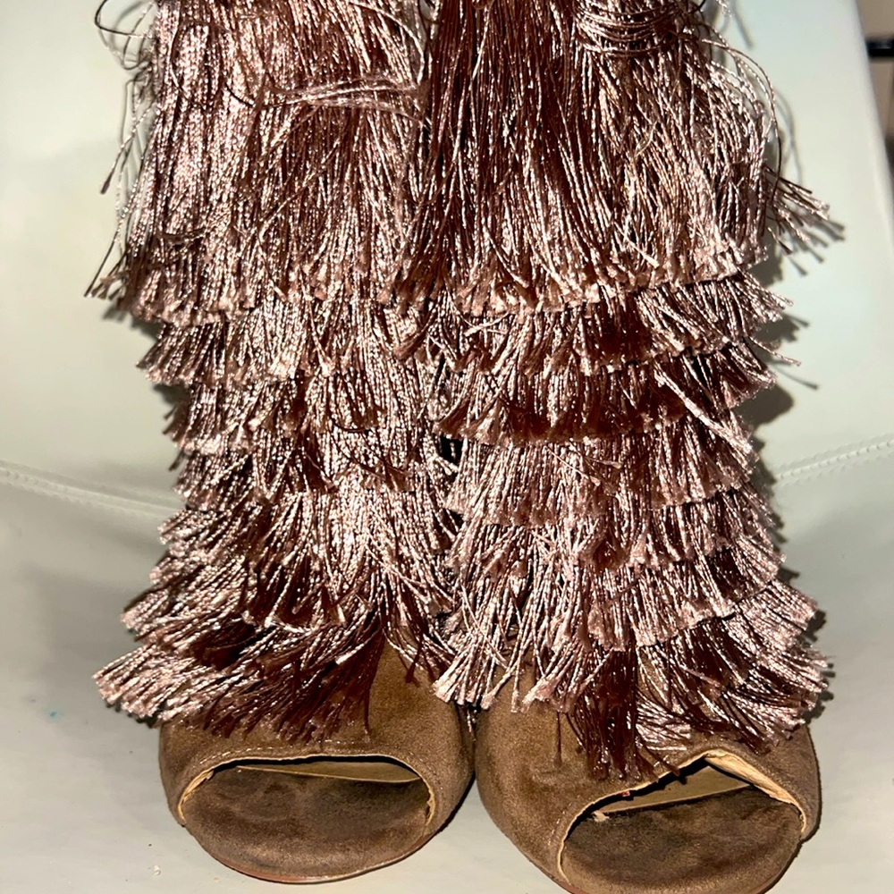 Tan size 9 moccasin heels